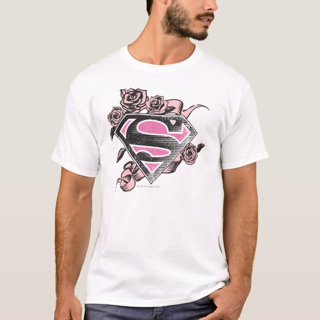 Camiseta Logotipo de Supergirl con los rosas (Anverso)