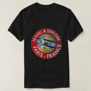 Camiseta Logotipo de Viajar y Explorar París Francia