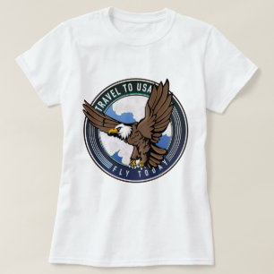 Camiseta Logotipo de viaje de USA Fly today