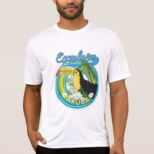 Camiseta logotipo de viaje Explorar Aruba (Anverso)