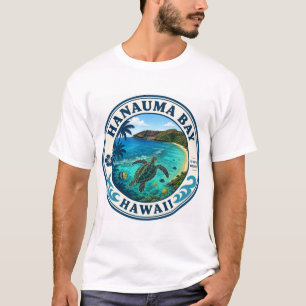 Camiseta Logotipo de viaje retro de Hanauma Bay Hawaii 
