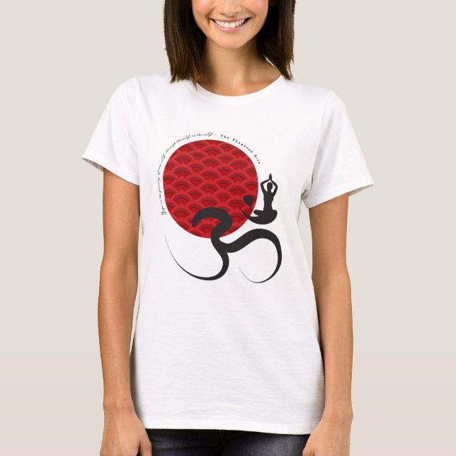 Camiseta Logotipo de yoga espiritual indio meditar Om Aum (Anverso)