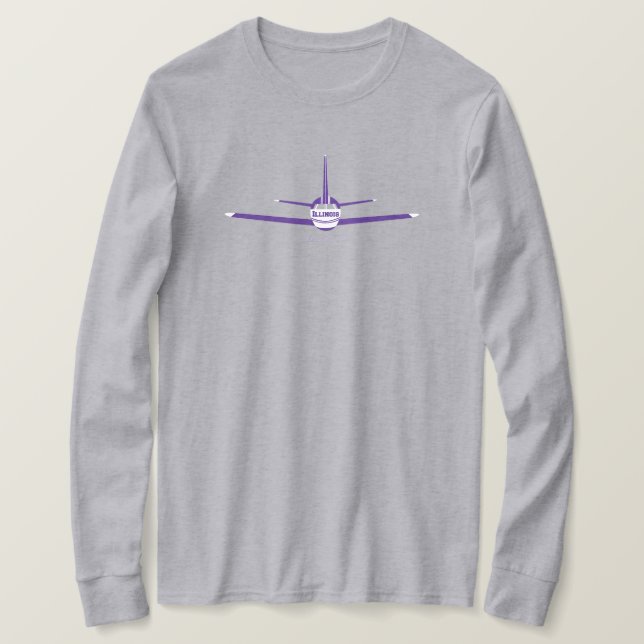 Camiseta Logotipo del avión Illinois Evanston (Anverso del diseño)