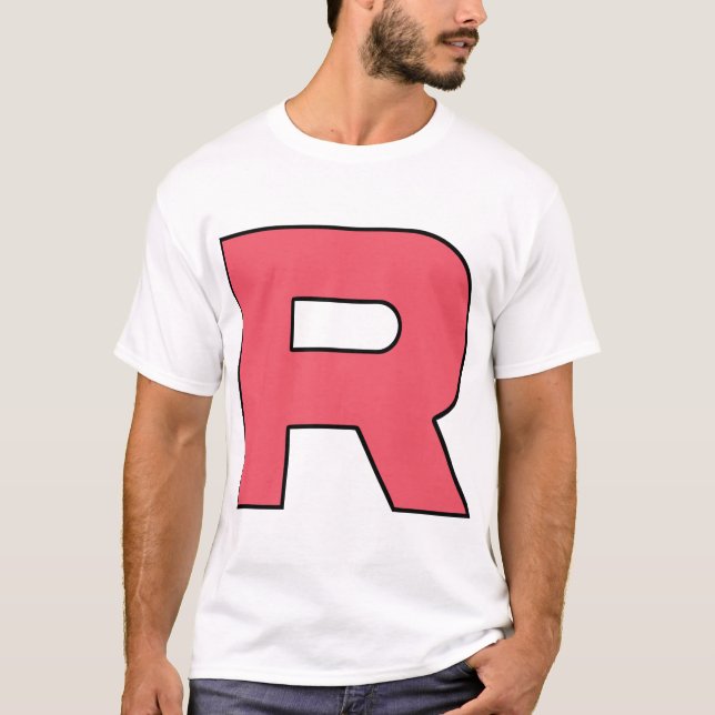 Camiseta Logotipo del cohete del equipo Carta R (Anverso)
