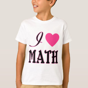 Camiseta Logotipo del corazón rosa de las matemáticas amoro