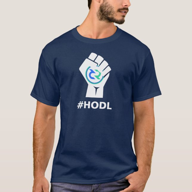 Camiseta Logotipo del DCR de HODL Decred: Blanco (Anverso)