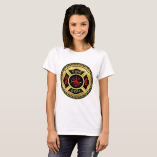 Camiseta Logotipo del Departamento de Bomberos Insignia de 