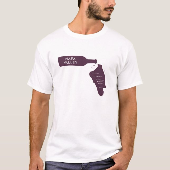 Camiseta Logotipo del derramamiento de la botella de vino (Anverso)
