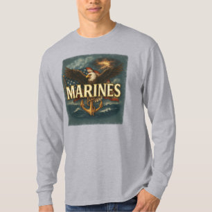 Camiseta Logotipo del Emblema de Veterano del Cuerpo de Mar