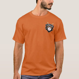 Camiseta Logotipo del entrenador de béisbol ⚾ en Naranja