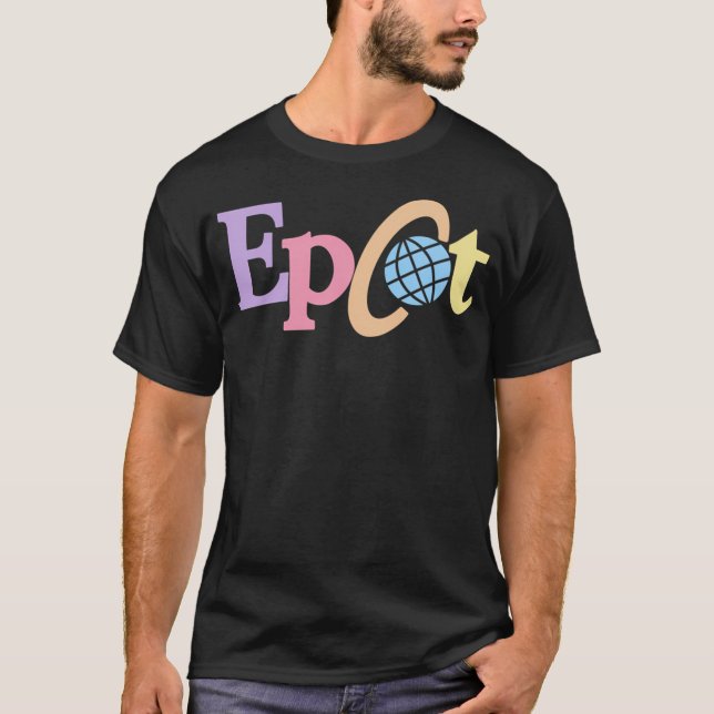 Camiseta Logotipo del Epcot antiguo de Pastel (Anverso)