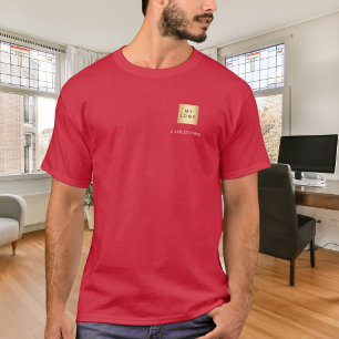 Camiseta logotipo del equipo rojo blanco de negocios
