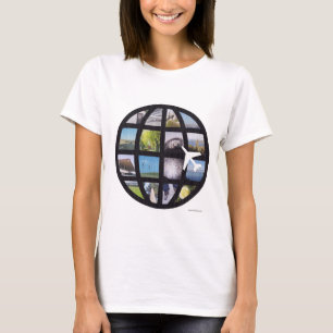Camiseta Logotipo del juego de Jet fotográfico Vintage Glob