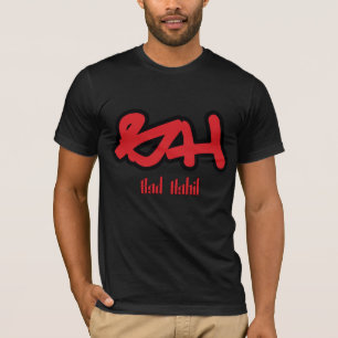 Camiseta Logotipo del mún hábito Rojo-negro