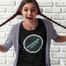 Camiseta Logotipo del nombre Mitzvah del murciélago verde a