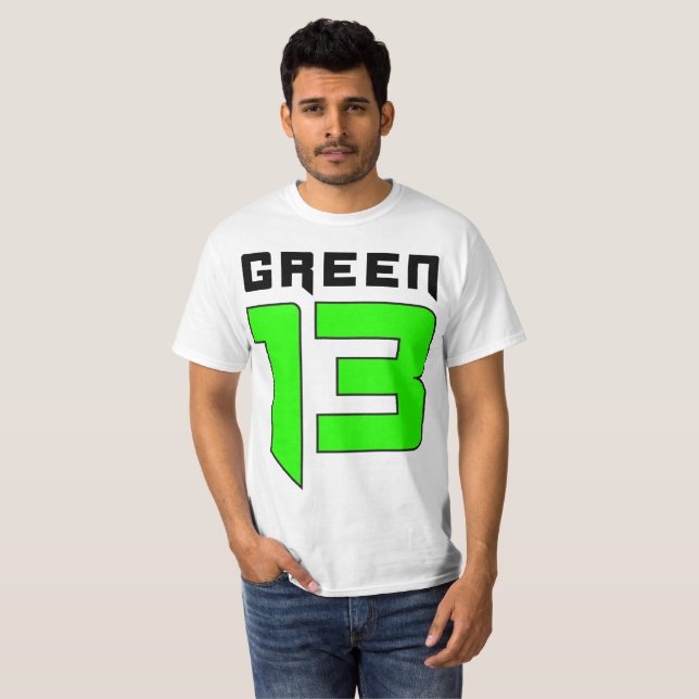 Camiseta Logotipo del verde 13 (blanco) (Anverso completo)