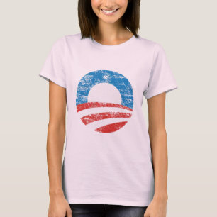 Camiseta Logotipo descolorado de Obama