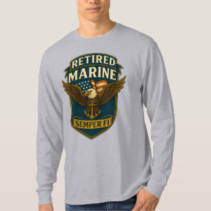 Camiseta Logotipo Emblema Veterano del Cuerpo de Marines