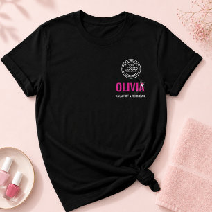 Camiseta Logotipo empresarial de nombre de empleado de líne
