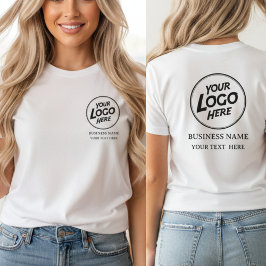 Camiseta Logotipo Empresarial Personalizado Frente Atrás
