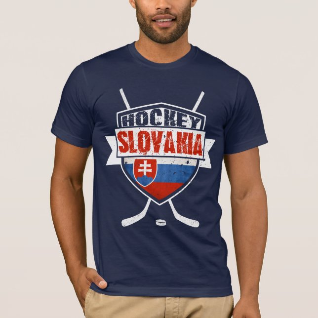 Camiseta Logotipo eslovaco de hockey, con impresión trasera (Anverso)