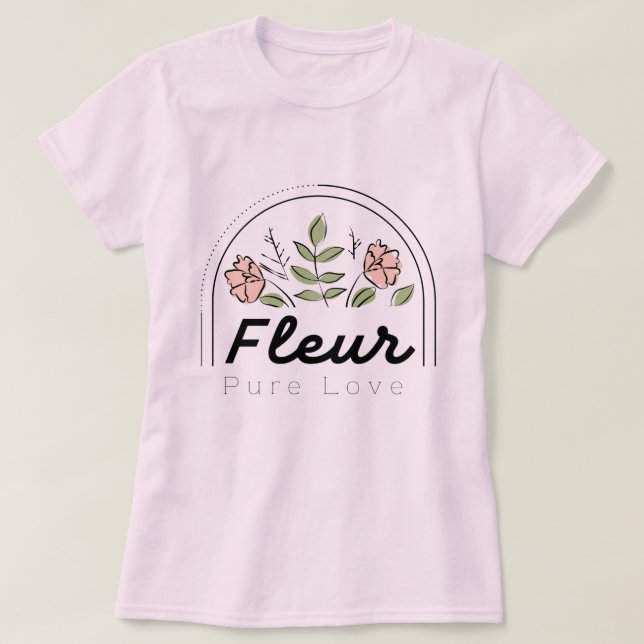 Camiseta Logotipo floral Fleur – Amor Puro (Diseño del anverso)