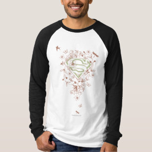 Camiseta Logotipo floral verde de Supergirl