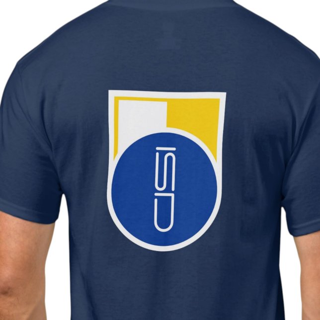 Camiseta Logotipo Gráfico Azul-Amarillo Blanco ISD (Subido por el creador)