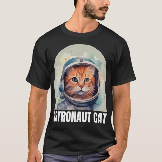 Camiseta Logotipo grande del gato astronauta (Anverso)