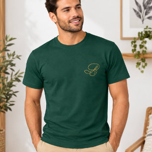 Camiseta Logotipo Inicial de Monograma Elegante Uniforme de