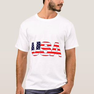 Camiseta Logotipo iniciales USA con bandera americana