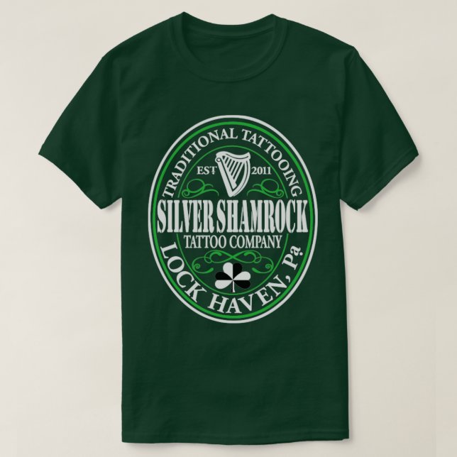 Camiseta Logotipo irlandés Stout de Silver Shamrock Tattoo  (Diseño del anverso)