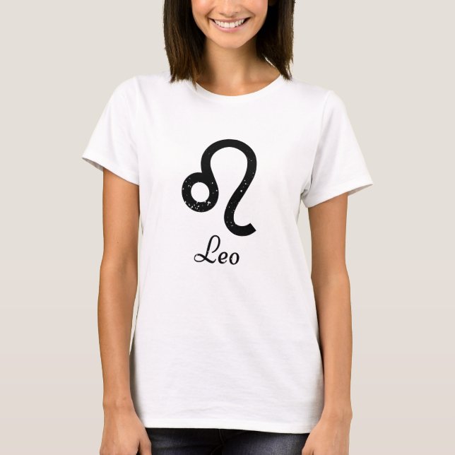 Camiseta Logotipo Leo Zodiac Negro (Anverso)