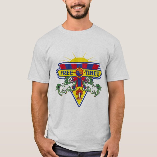 Camiseta Logotipo libre de la bandera de Tíbet (Anverso)