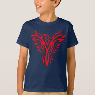 Camiseta Logotipo mítico Phoenix Bird Rising (Rojo)