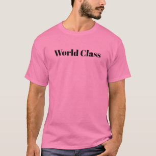 Camiseta Logotipo negro de clase mundial hombre rosa