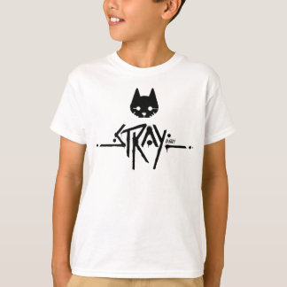 Camiseta Logotipo negro de gato roto