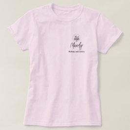 Camiseta Logotipo Negro Script Nombre del Empleado Negocio