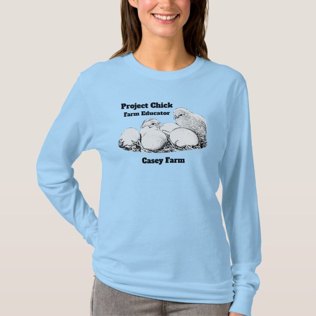 Camiseta Logotipo oscuro de largo envuelto del polluelo (Anverso)