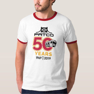 Camiseta Logotipo PATCO 50 Aniversario Tee de jengibre rojo
