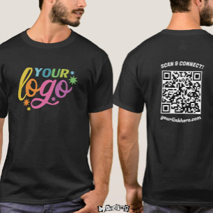 Camiseta Logotipo personalizado Código QR delantero y poste