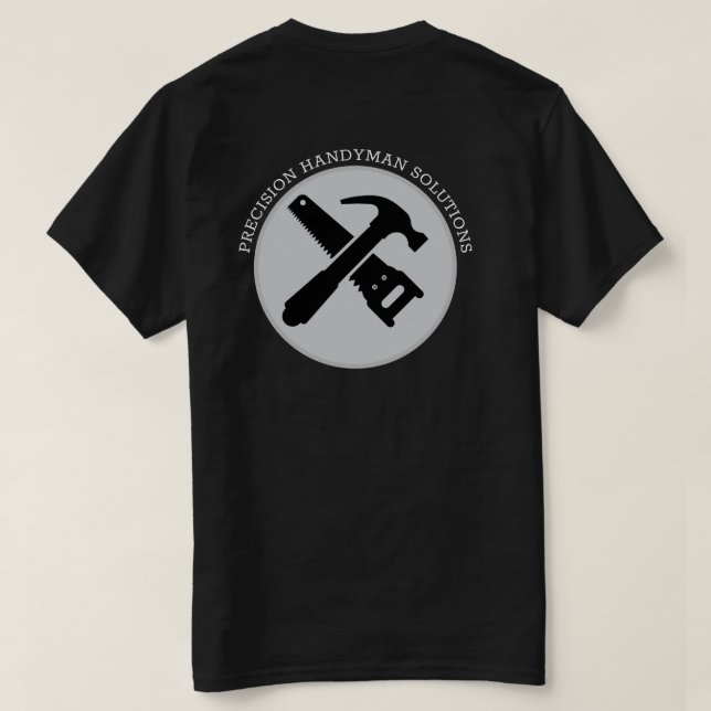 Camiseta logotipo personalizado de construcción de fontaner (Reverso del diseño)