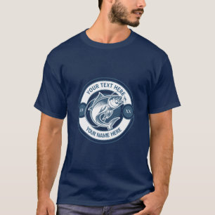 Camiseta Logotipo personalizado de pesca de lubina de boca 