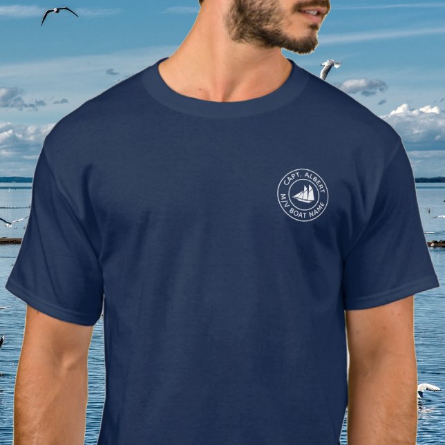 Camiseta Logotipo Personalizado Del Capitán En Barco Maríti (Subido por el creador)