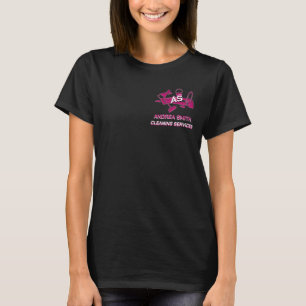 Camiseta Logotipo Personalizado rosa Servicios de limpieza 