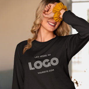 Camiseta Logotipo rectangular moderno en blanco y negro