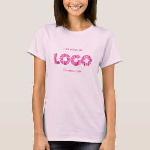 Camiseta Logotipo rectangular moderno rosa caliente