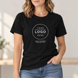 Camiseta Logotipo Redondo Negro Nombre de la Empresa Ubicac