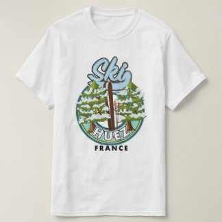 Camiseta Logotipo retro de esquí Huez Francia