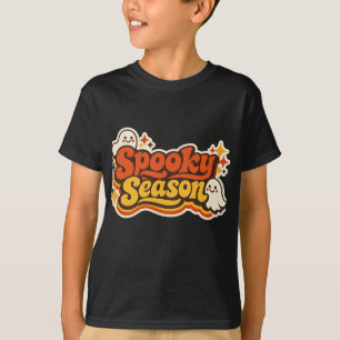 Camiseta Logotipo Retro de Halloween Fantasmagórico de Temp